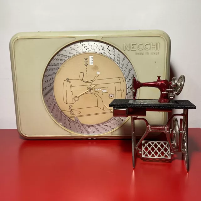 NECCHI ITALY Scatola Box Vintage + Miniatura Macchina da Cucire Sewing Machine