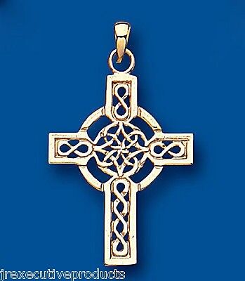 Croix Celtique Pendentif or Jaune Fabrication Britannique