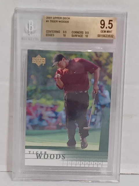 2001 Upper Deck Tiger Woods Rookie Card RC #1 BGS 9.5 ALL SUB GRADES 9.5 or 10