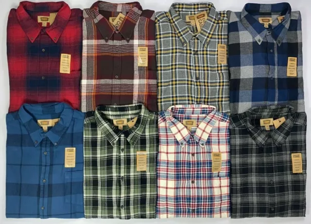 Men's Foundry Supply Co Button Front Long Sleeve Flannel Shirt Plaid Size 2XL