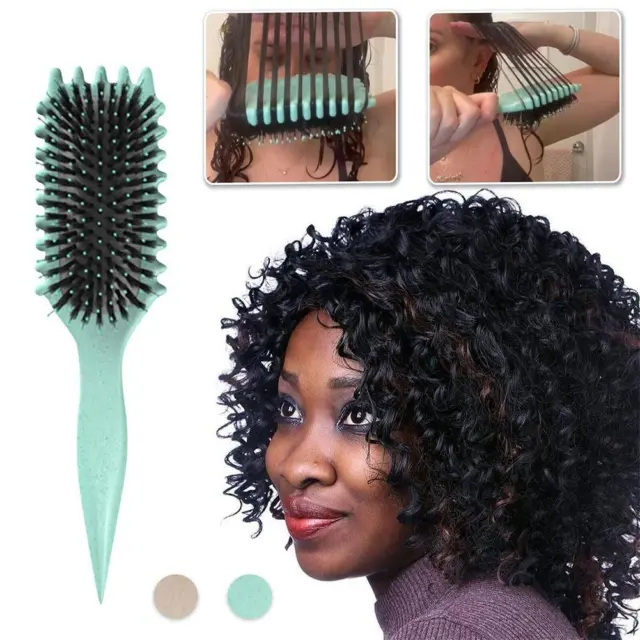 Curly Hair Brush,NEW Defining Brush,Boar Bristle Styling Brush for Detangling