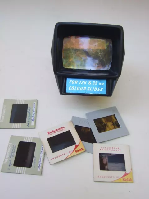 Vintage COLOUR SLIDES  VIEWER FOR 126 & 35 mm Battery Operated Works 1950's