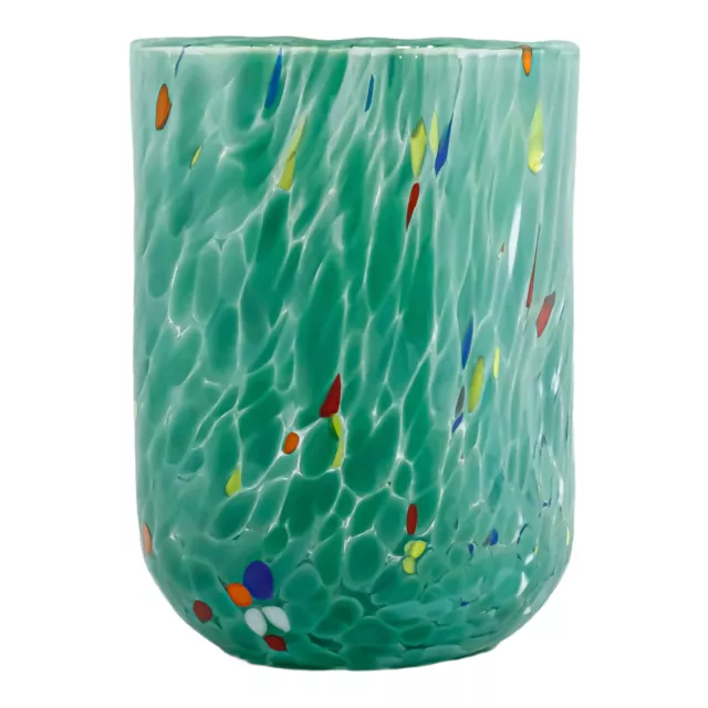 Murano Cristal Bebible Art Vaso Verde Hecho a Mano Múltiple Millefiori Venecia