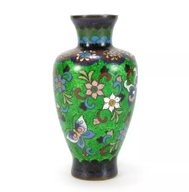 Meiji Period Antique Japanese Cloisonne Vase – 4.75" Tall, Floral Design Meiji Period Antique Japanese Cloisonne Vase – 4.75" Tall, Floral Design