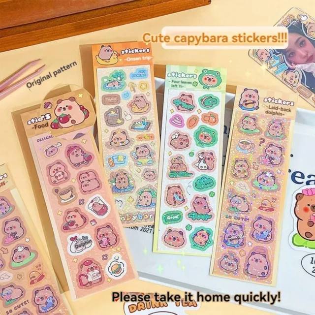 Creative Capybara Cartoon Stickers Glitter Mug Decorative Decals  Boys