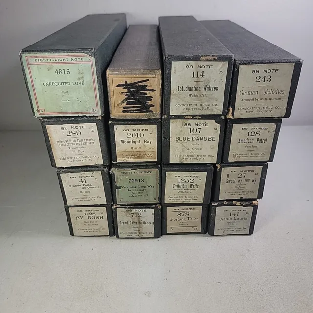 16 Vintage Piano Rolls Moonlight Bay American Petrol Blue Danube And More