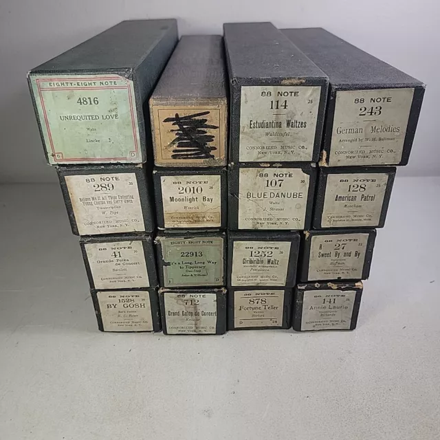 16 Vintage Piano Rolls Moonlight Bay American Petrol Blue Danube And More