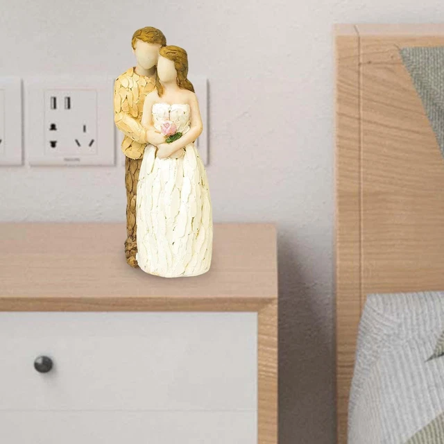 Figurines de couple de mariage pièce maîtresse d'artisanat décorative peinte