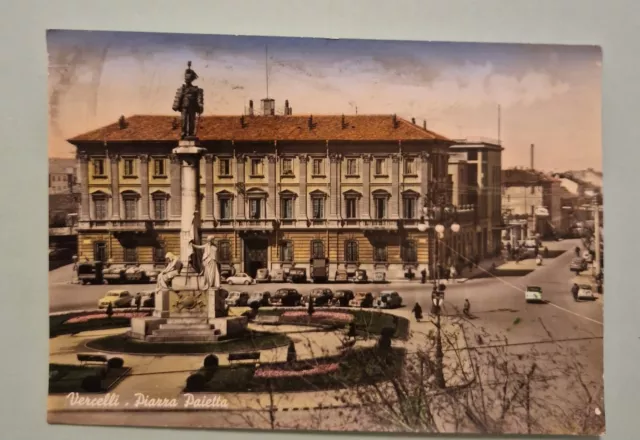 Cartolina Illustrata a Colori Viaggiata Italia Anni 50. Vercelli.