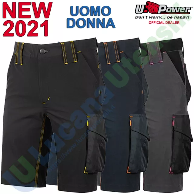 Bermudas Shorts Cargo Pantalones Cortos de Trabajo U-Power Hombre Cargo Mercury