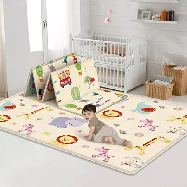 Baby Play Mat Waterproof Soft Floor Foldable Crawling Carpet Activity Rug Fold