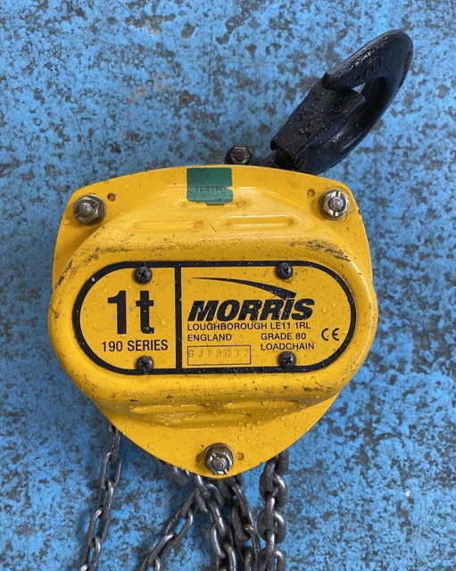 MORRIS SERIES 190 1 Ton Chain Hoist, Hook Suspension £80.00 - PicClick UK