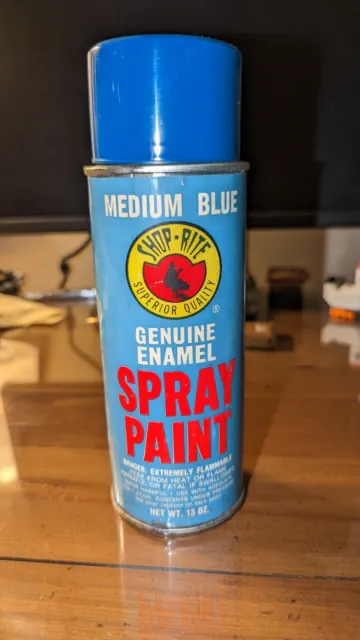 Vintage Shop-Rite Medium Blue Genuine Enamel Spray Paint Can - used