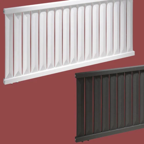 EMKE Flachheizkörper, 60x84 Cm, 1383 Watt, Anthrazit – D-Form Design, Seitenanschluss, Für Wohnzimmer & Bad