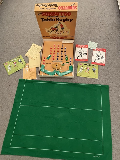 RARE VINTAGE SUBBUTEO Table Rugby Game In Original Box £4.00 - PicClick UK