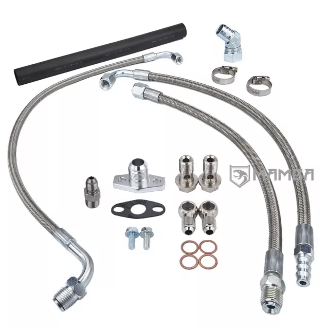 MAMBA Turbo Oil & Water Line For Dodge Neon SRT-4 PT CRUISER 2.4L TD04LR Reverse