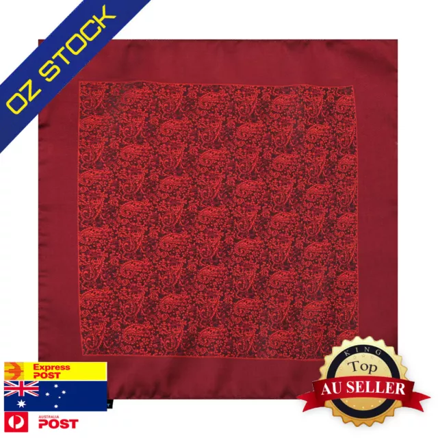 Mens Party Pocket Square Set Dark Red Patterned Creative Hanky Epoint EEHB0275