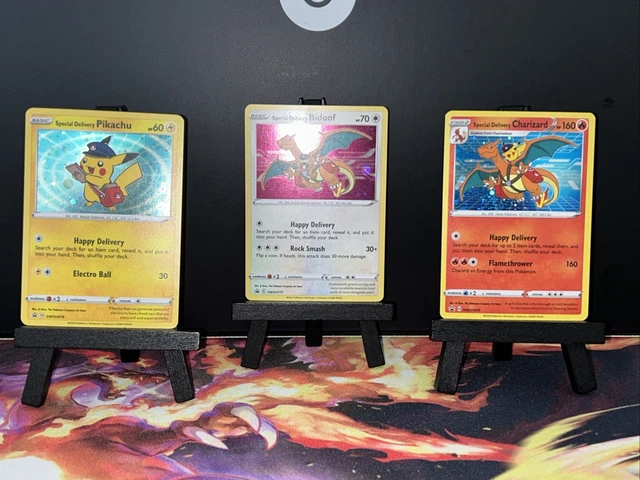 Pokémon Sword & Shield 3 Card Special Delivery Lot Charizard/Pikachu/Bidoof