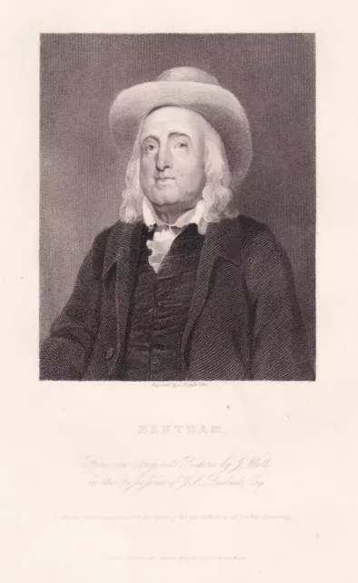 Jeremy Bentham Social Réformateur Utilitarianism Philosophe Portrait Engraving