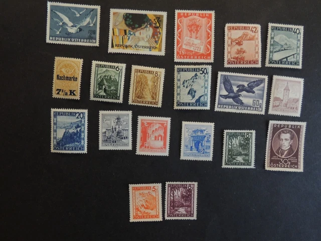 Briefmarken „19x Österreich teilw. Falz wie abgebildet (64)“