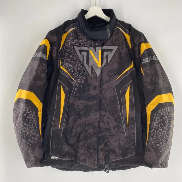 Ski-Doo Snowmobile Jacket RPM BRP Graphic Print Yellow Black XL