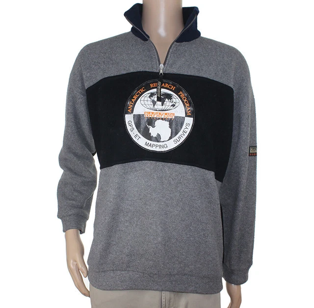 Napapijri Taglia M Maglione Maglia Pullover Scollo con Cerniera Uomo