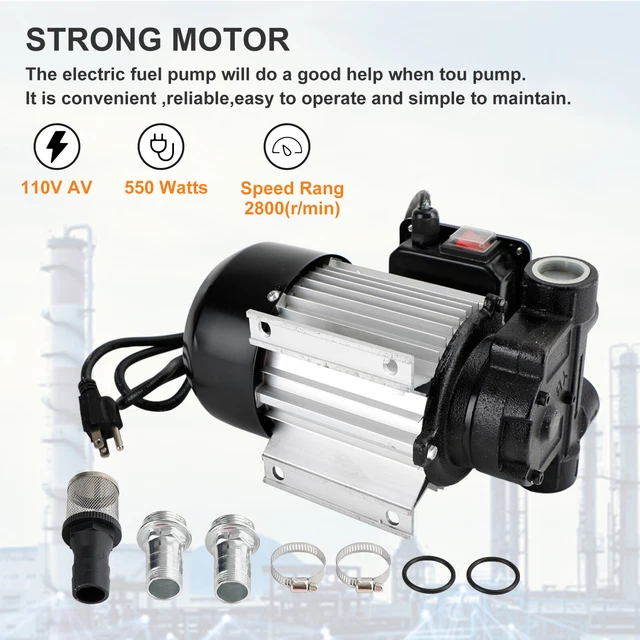 110V AC Self Priming Electric Fuel Transfer Pump Oil Fuel Diesel Kerosene 16GPM.