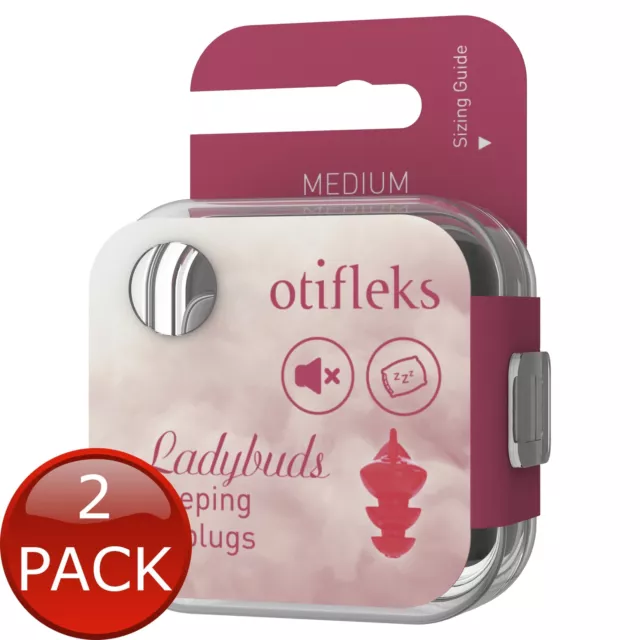 2 x Otifleks Ladybud Ear Plugs Med