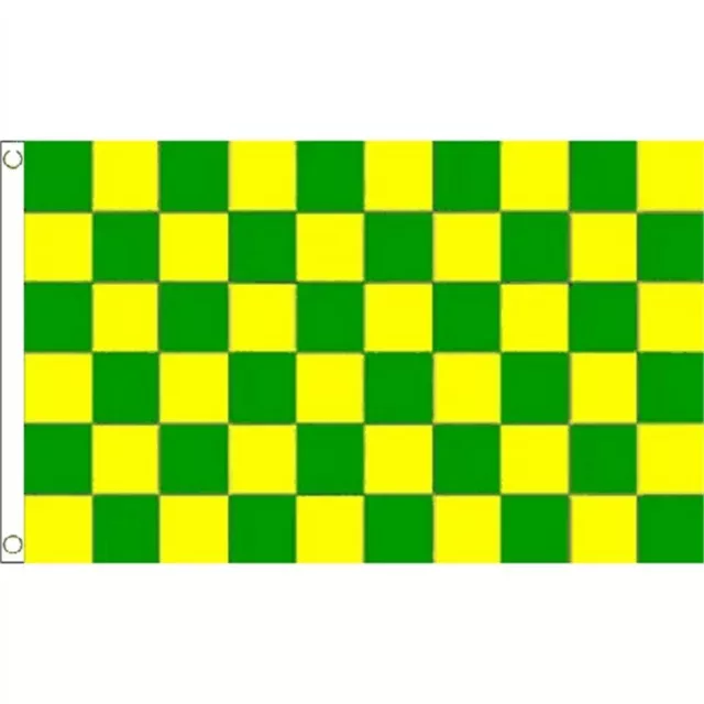 GREEN and YELLOW CHECKERED FLAG 5' x 3' Donegal Kerry Leitrim Meath GAA Football
