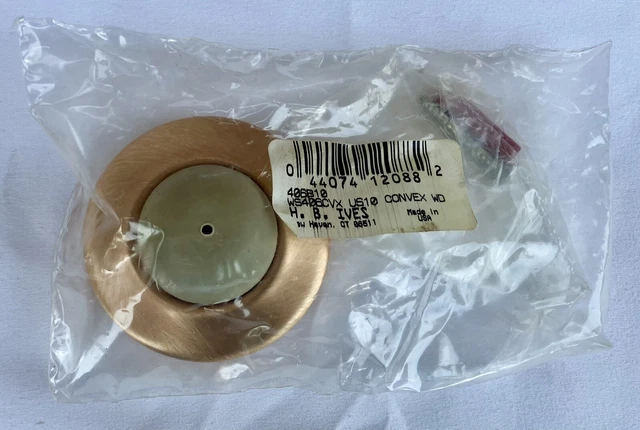 NIB IVES Round Wall Bumper Brass Door Stop BP 406B10 Vintage
