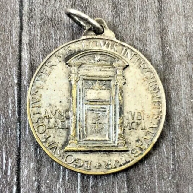 Authentic Vintage Pope Pius Xii I Am The Door Roma 1950 Medal Religious Tag Rare