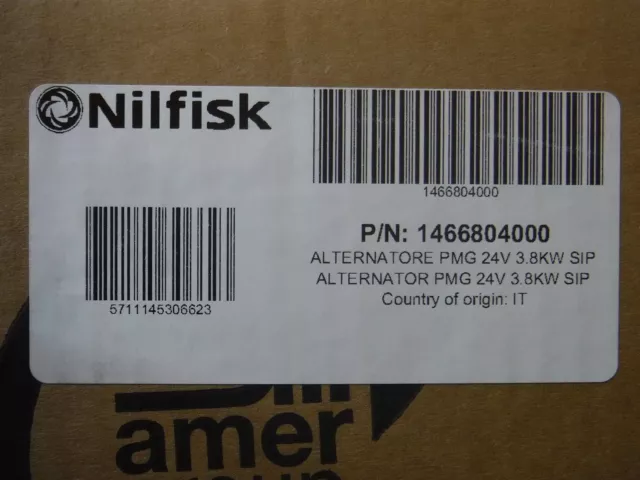 Nilfisk NF1466804000 Alternateur PMG 24v 3.8kw Pkd Pour Clarke Viper Et Advance