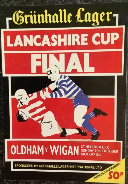 Rugby League Programme /Lancashire Challenge Cup Final Oldham V Wigan 1986