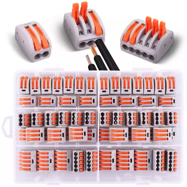 60 Pièces Connecteurs Électriques Avec Levier De Commande,20Pcs 2 Entrées, 30Pcs