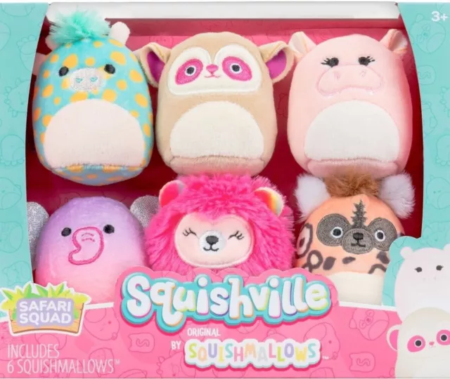 New Squishville by Squishmallows Safari Squad 6 Pack 2 Inch Mini Plush soft toy