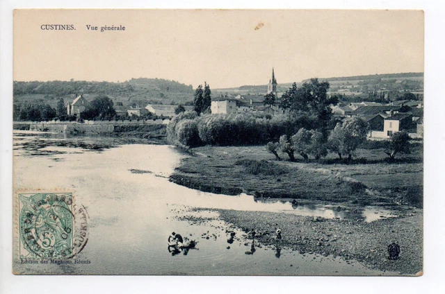 CUSTINES Meurthe et moselle CPA 54 Vue generale lavage sur la moselle