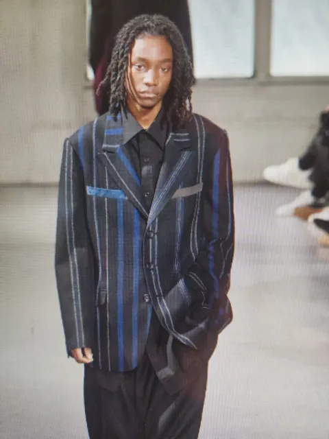 Yohji Yamamoto X Y's Blazer Multi Color Stripes Wool Silk Ch 42" Ja 3 Nwt