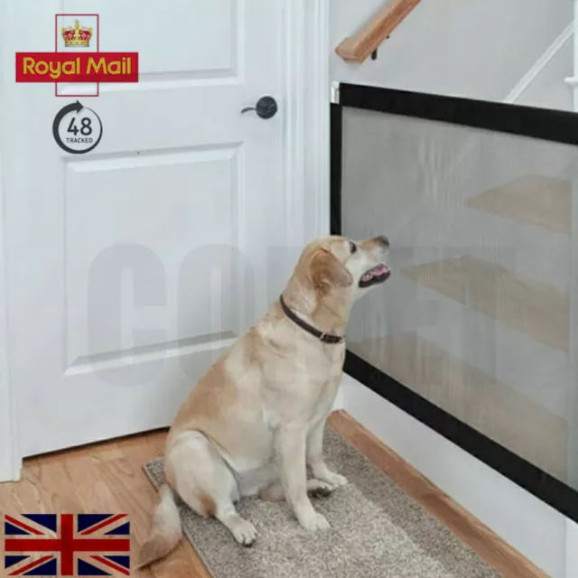 Retractable Pet Dog Gate Magic Child Baby Stair Gate Barrier Foldable Portable++