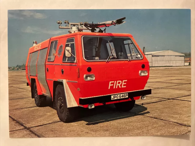 Vintage Fire Truck Postcard, Crash Tender, West Sussex Fire Brigade Fire Engine