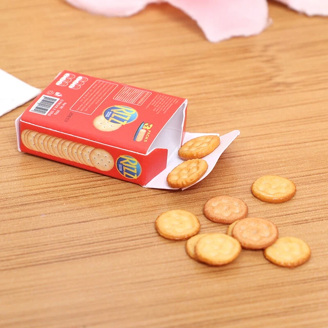 Mini 1/6 Scale Miniature Dollhouse Cookies with Boxes Pretend Play Food=t=