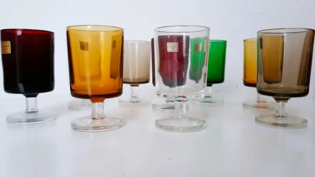 70er France  Luminarc Trinkglas  Weinglas   9er/Set Wine Glass   Vintage
