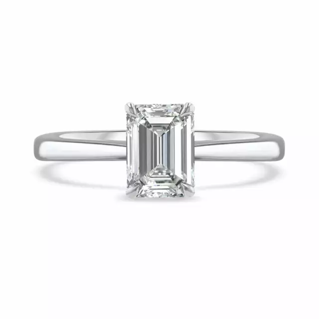 1.49 Carat Emerald Cut Lab Grown Diamond Engagement Ring - Certified