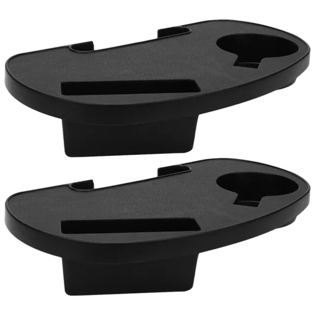 2x Chair Cup Holder Clip-on Tray for Recliner - Black-JN