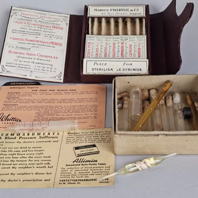 1930s Medical  Ampoule, Marius Fraisse Co Pochette Medical De Urgence, Syringe