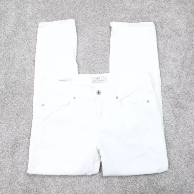 Lucky Brand Jeans Womens 6/28 White Brooke Crop Mid Rise Straight w/ 26" inseam