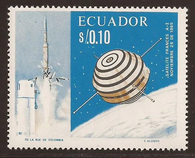 Ecuador 762 1967 Zusammenarbeit Raumstation Franco Sakko Sat A-1 MH