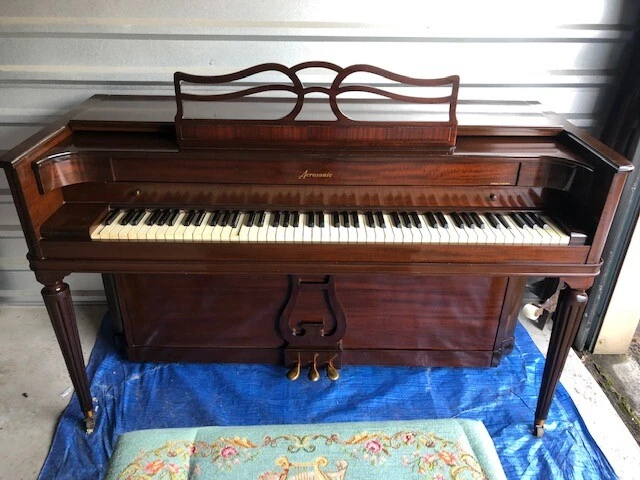 Vintage Baldwin Acrosonic Cherry Mahogany Spinet Piano 1940's Vintage Baldwin Acrosonic Cherry Mahogany Spinet Piano 1940's