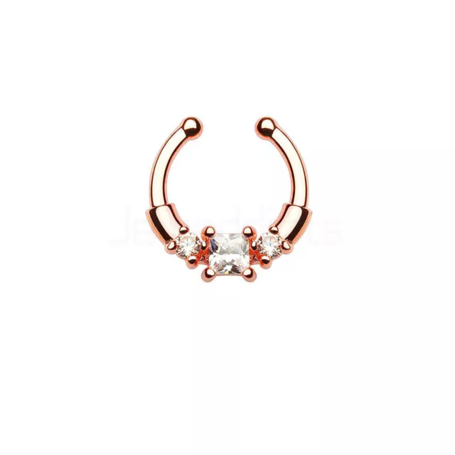 1-3PCS Fake Septum Ring Nose Hanger Clip on Non Piercing Clicker Body Jewellery 3