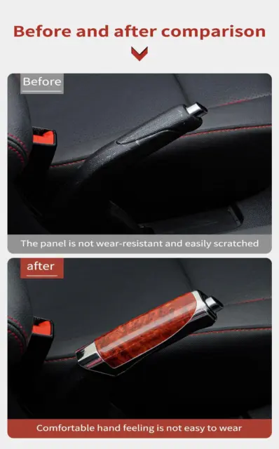 Mahogany Grain Car Hand Brake Cover Protection Decorative Interior Accessories