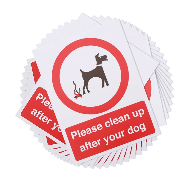 20 pezzi Please Clean Up After Your Dog targa di sicurezza adesivo in PVC